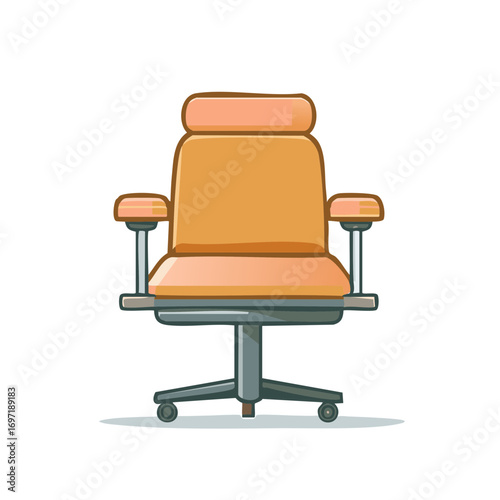 Modern office chair with plush orange cushioning and rolling casters for ergonomic comfort