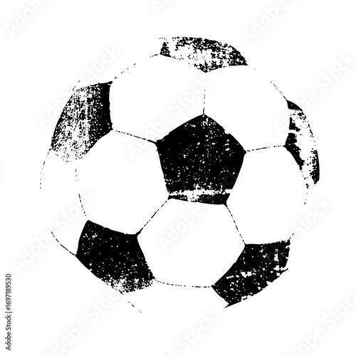 Vector Distressed of a classic soccer ball .