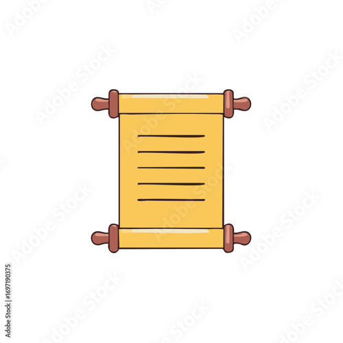 Traditional ancient parchment scroll with blank lines for message or document