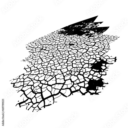 Vector Intricate wolf head composed of fractured geometric shapes.