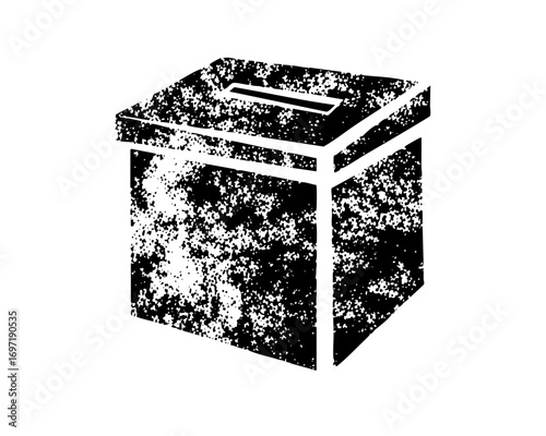 Vector Isolated ballot box with a slot for voting.