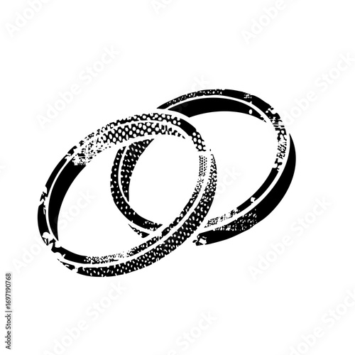 Vector Interlocking Rings with Textured Detail