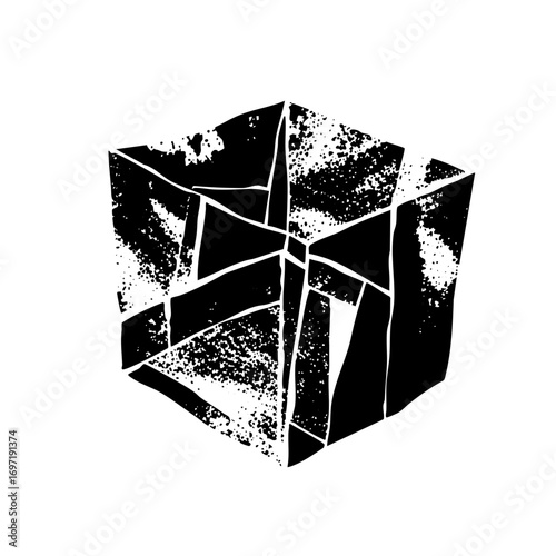 Vector Abstract fractured geometric shape .