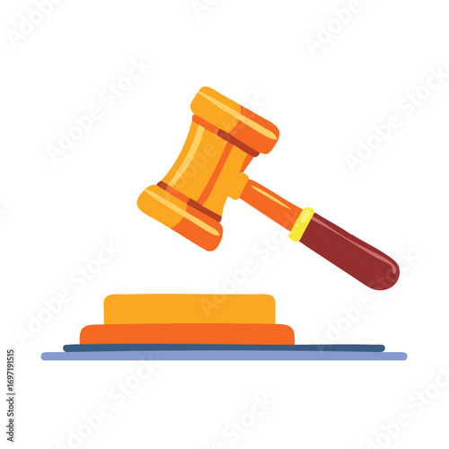 Wooden gavel and sound block illustration justice and law concept