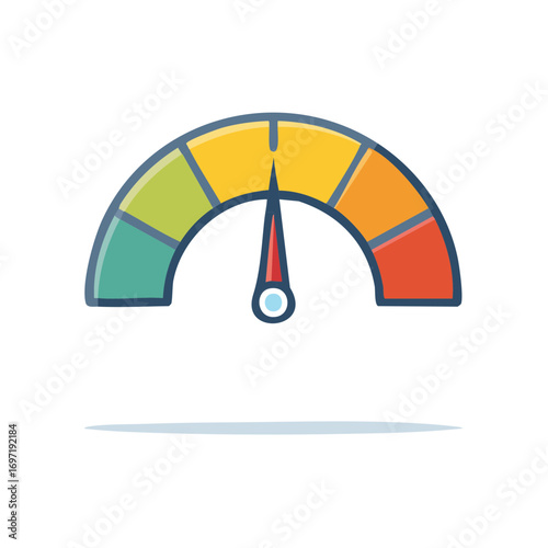 Colorful Speedometer Graphic Displays Current Level, Gauge Indicator, and Pointing Needle