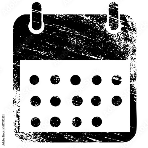 Vector Black and white calendar with marked dates.