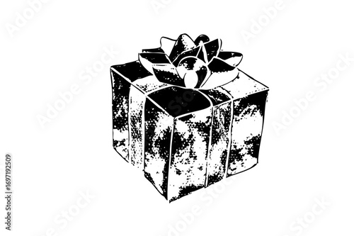 Vector Festive gift box with ribbon
