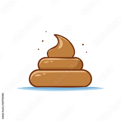 Brown Cartoon Pile: Humorous Graphic of Poo, Poop Emoji