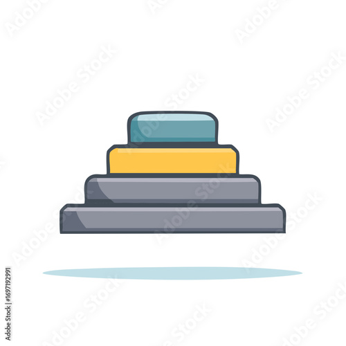 Illustration of Steps Showing Hierarchy Concept of Level and Growth Cartoon Style
