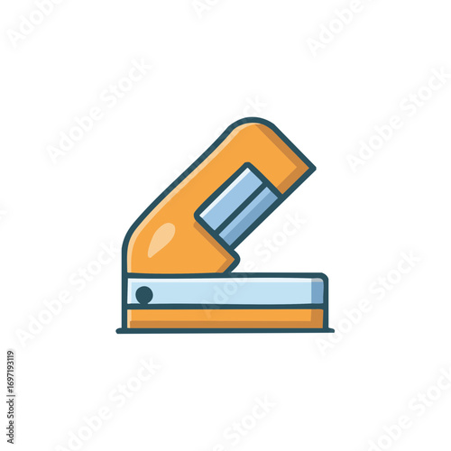 Stylized Hole Punch Illustration for School or Office Supplies Iconography Design Template