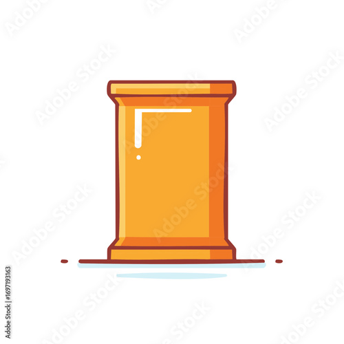 Orange drainpipe on a white background, plumbing, flat illustration style, vector, construction theme, pipeline icon