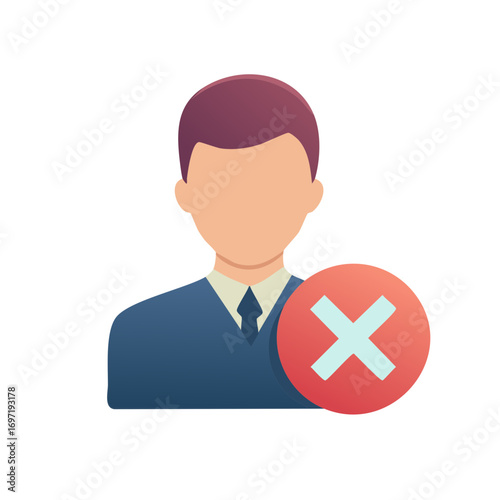 User icon with prohibition sign representing account blocked user deleted