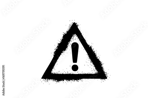 Vector Black warning sign with exclamation mark .
