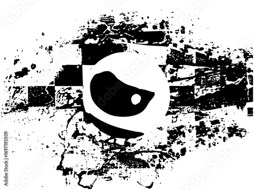 Vector Abstract eye with distressed vector elements.