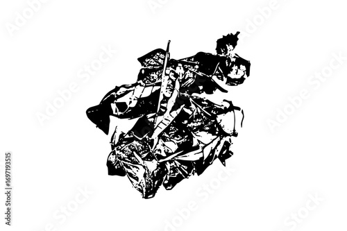 Vector Dynamic duel featuring two with swords.