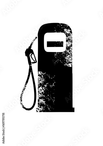 Vector Distressed monochrome fuel pump