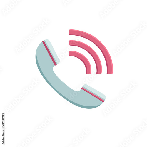 Retro telephone handset with signal waves