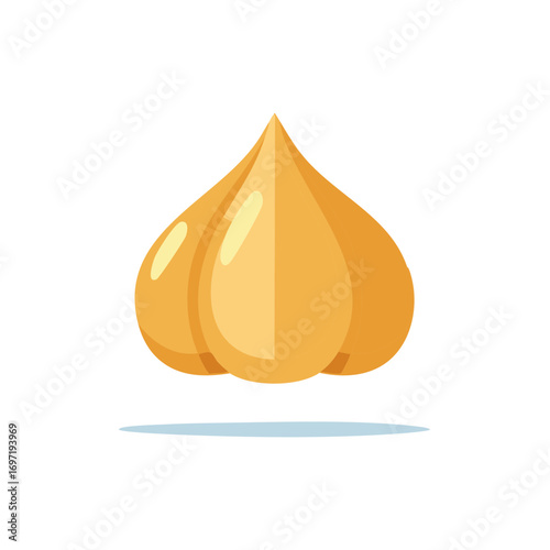 Graphic illustration of a garlic bulb against a plain backdrop.