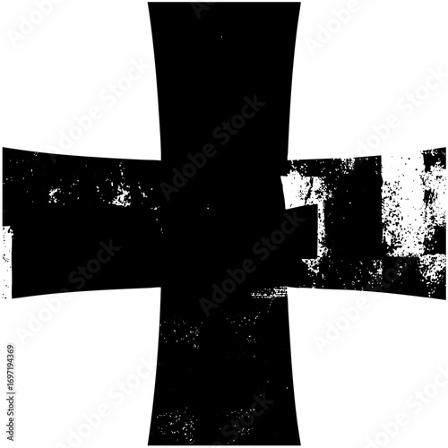 Vector Distressed Iron Cross Emblem