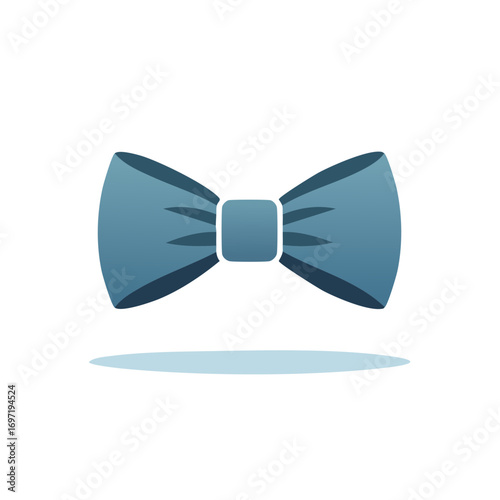 Stylish Blue Bow Tie Illustration Isolated on White Formal Neckwear Icon