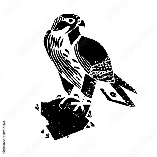 Vector Elegant perched on a rocky outcrop.