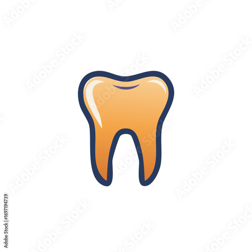 Graphic Tooth Illustration Dental Care Icon Healthy Smile Hygiene Symbol