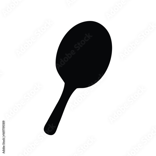 Simple black silhouette of a table tennis racket or ping pong paddle