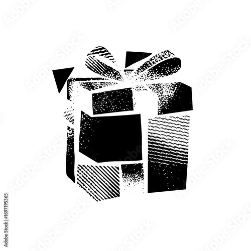 Vector Festive gift box with bow .