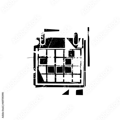 Vector Abstract floor plan with geometric shapes.
