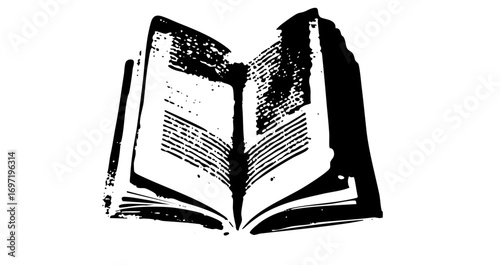 Vector Open book with textured pages