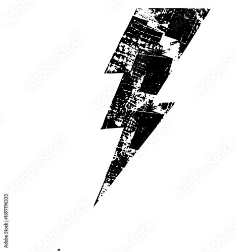 Vector Distressed lightning bolt vector .