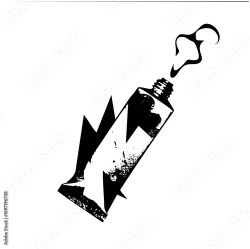 Vector Stylized tube of paste with vapor trail .
