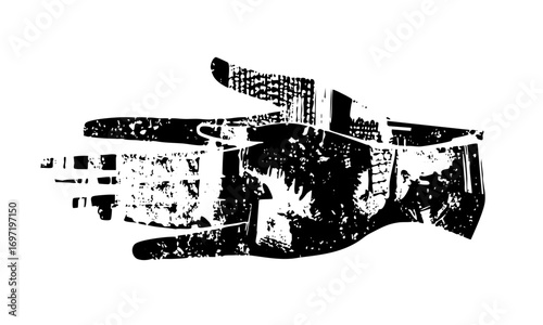 Vector Gritty Hand Pointing Gesture