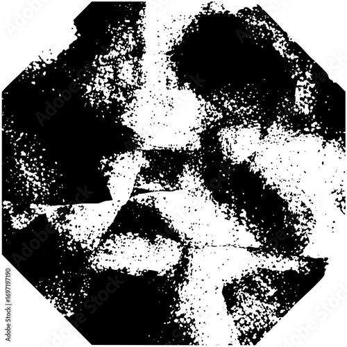 Vector Abstract portrait of two faces in monochrome vector .