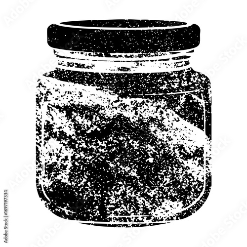 Vector Detailed of a filled glass jar with a lid.