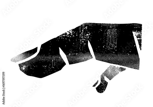 Vector Abstract hand gesture with stylized fingers .