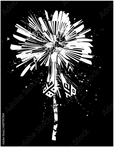 Vector Dynamic firework explosion with sparkling trails.