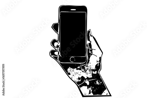 Vector Hand Holding Smartphone