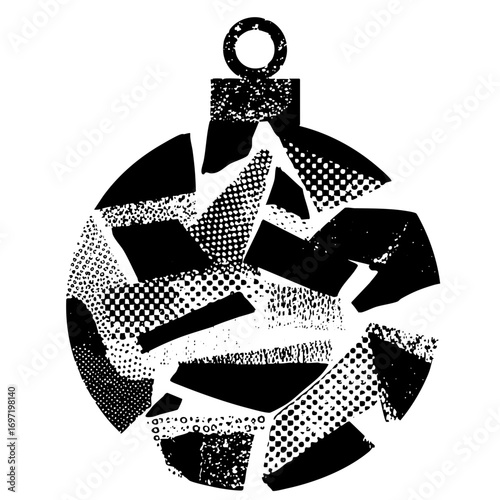 Vector Abstract fractured ornament with a loop.