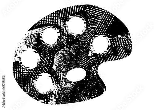 Vector Abstract black with circular cutouts
