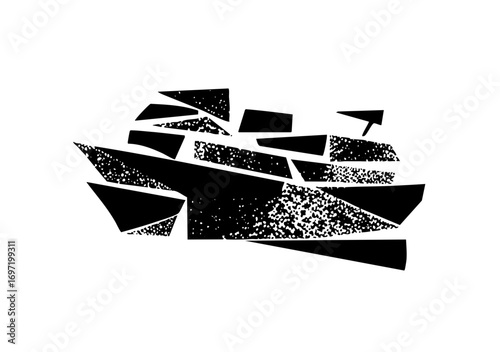 Vector Abstract fragmented shapes create a dynamic modern composition.