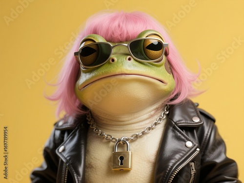 Cartoon frog illustration with unique style