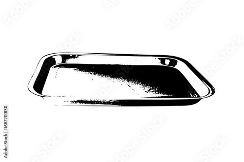 Vector Silver rectangular baking pan .