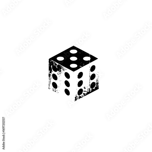 Vector Isometric dice with visible pips.