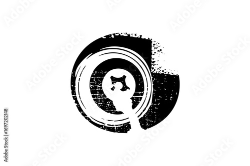Vector Raccoon face within a tire .