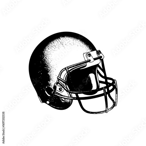 Vector Detailed of a black football helmet.