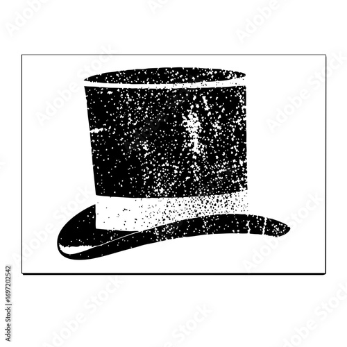 Vector Elegant black top hat with a white band.