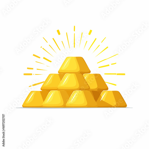 Pile de lingots d'or, fond blanc
