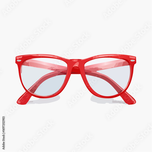 Jolie paire de lunettes rouges, fond blanc
