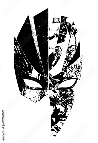 Vector Abstract vector of a masked vigilante face.